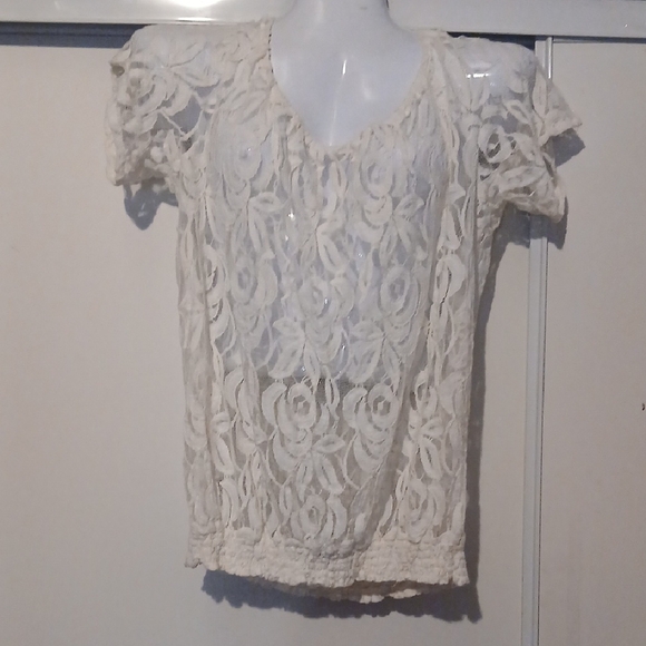 Forever 21 Tops - Forever 21 Ivory Lace Blouse 1X